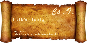 Csikós Ipoly névjegykártya